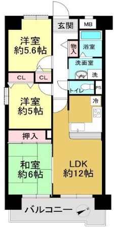 「ピュアハイツ明石大久保」間取り図